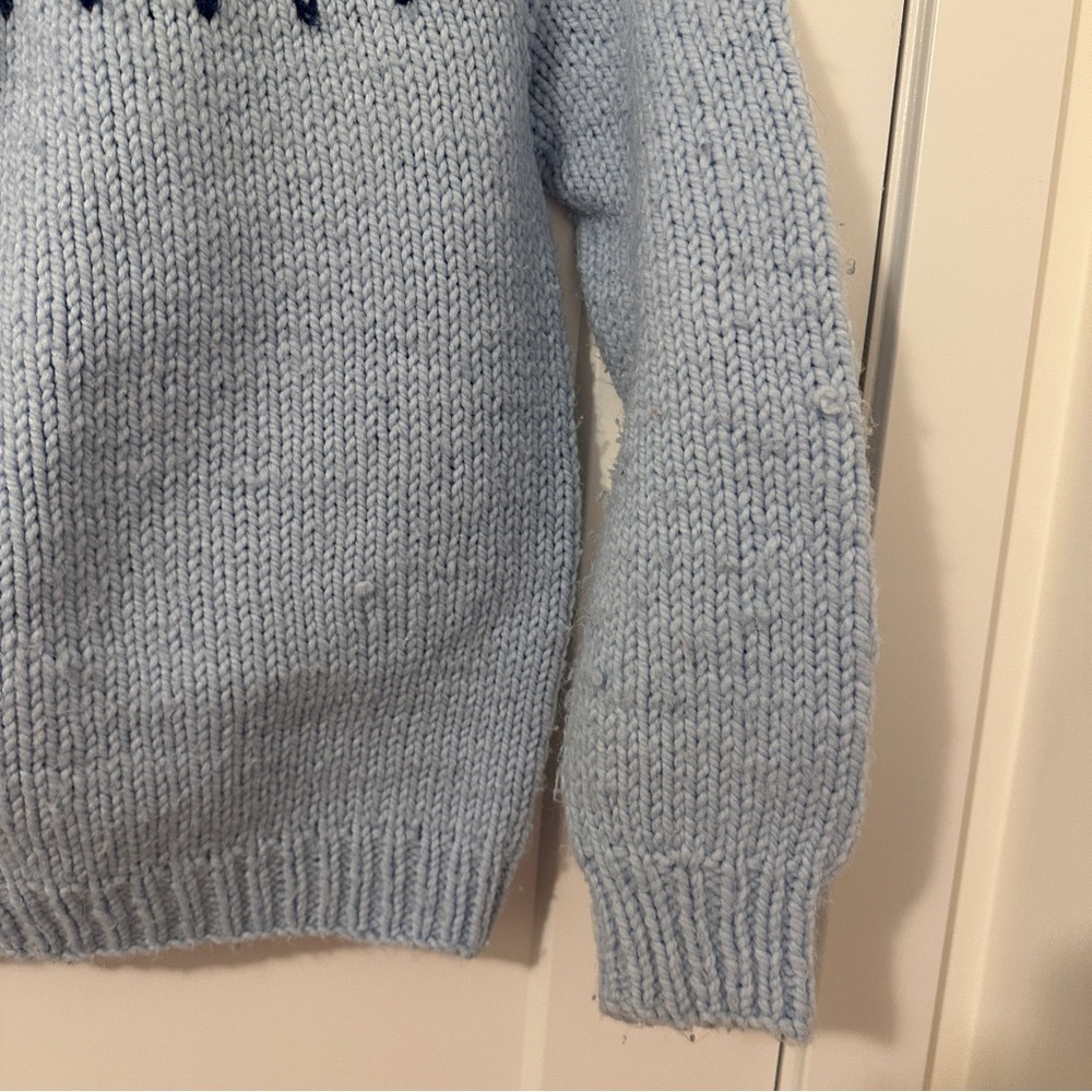 Vintage Hand Knit Blue Fair Isle Sweater Approx Size XS/ S - see measurements - Picture 7 of 9